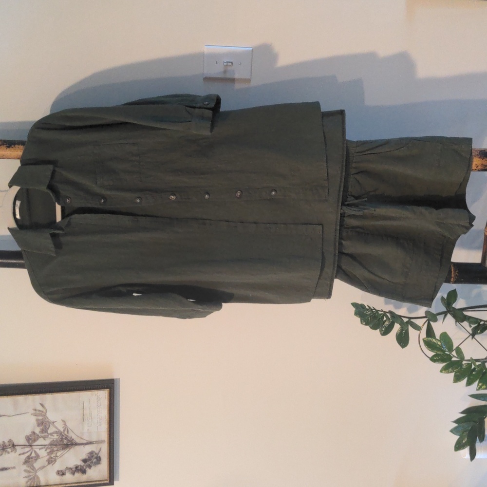 Olive Green Women's Shirt & Shorts Set Size Small